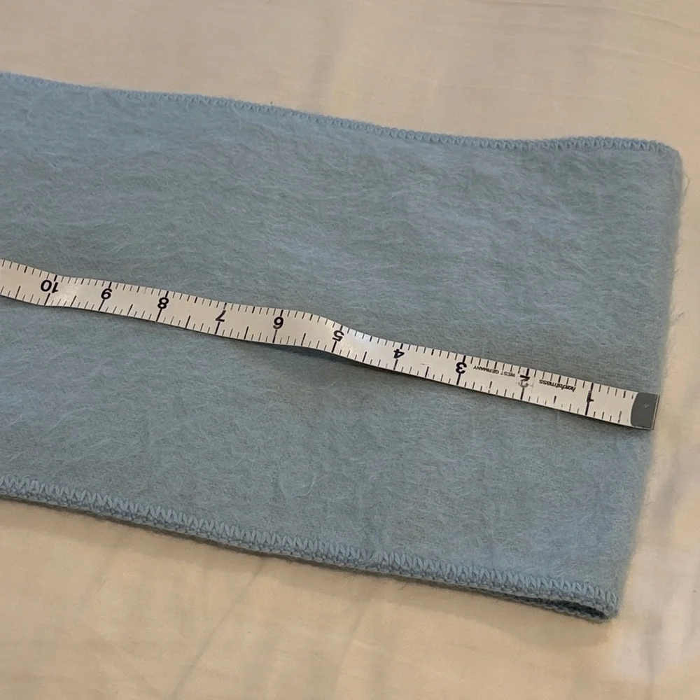 Alpaca Fur Light Blue Fringed Scarf Made In Peru